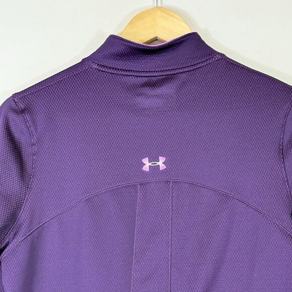 Under Armour Women Large Purple Fitted ColdGear Lightweight Active Track Jacket - Picture 4 of 6